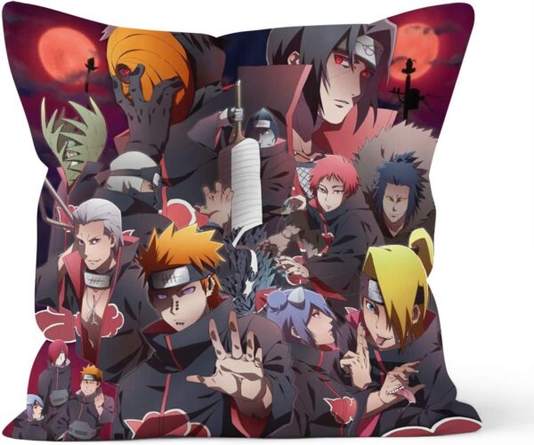Hidden zipper closure Double Sided Decorative Pillowcases Naruto Akatsuki Characters Anime Pillowcase Gift,Apply to Car decoration Home Sofa Bedding,size...