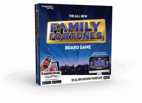 Imagination Gaming Family Fortunes Card Game, Get Ready for a Family Showdown, 150 Question Cards, 50 Fast Money Cards, Complementary App with Sound Effects...